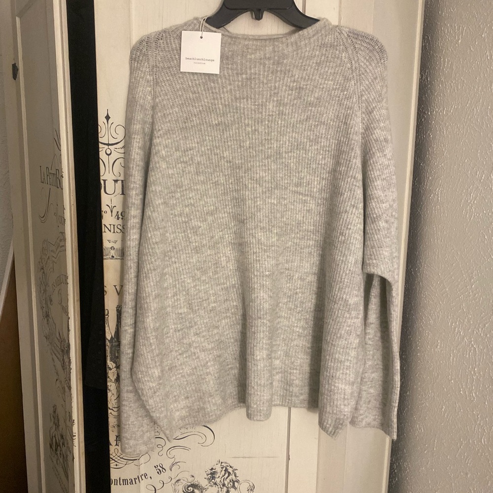 NWT BeachLunchLounge Grey Relaxed Sweater- SZ L